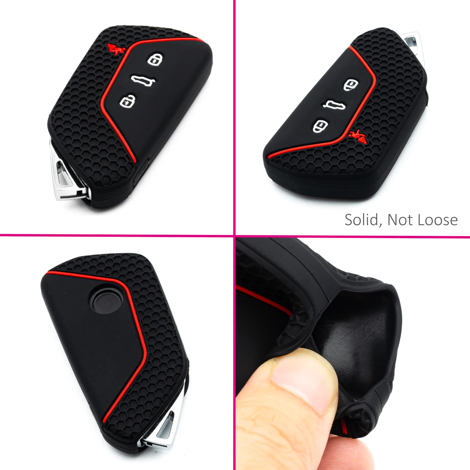 2x سيليكون مفتاح السيارة فوب غطاء حامل المفاتيح لشركة فولكس فاجن جولف 8 ID.3 ID.4 ID.7 ID.Buzz تيجوان تايرون سيات ليون أتيكا كوبرا ولد #5