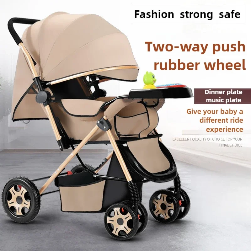 Zwei-Wege-Kinderwagen kann sitzen und liegen, zusammenklappbarer Lichtwagen, hohe Landschaft, 0–3