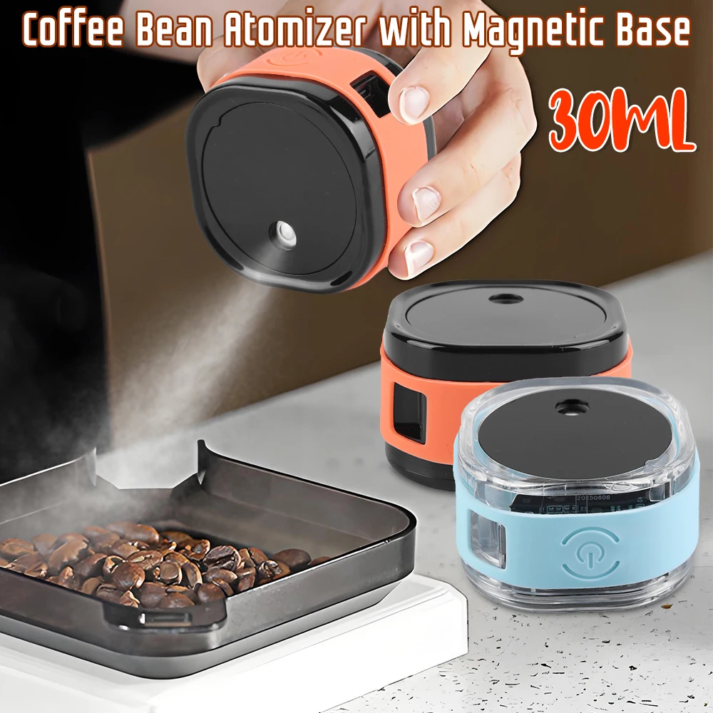 Coffee Bean Atomizer Anti-Static Automatic Spray Bottle 30ml Magnetic Base Electric Nano-Sprayer Espresso Tool Coffee Accessory