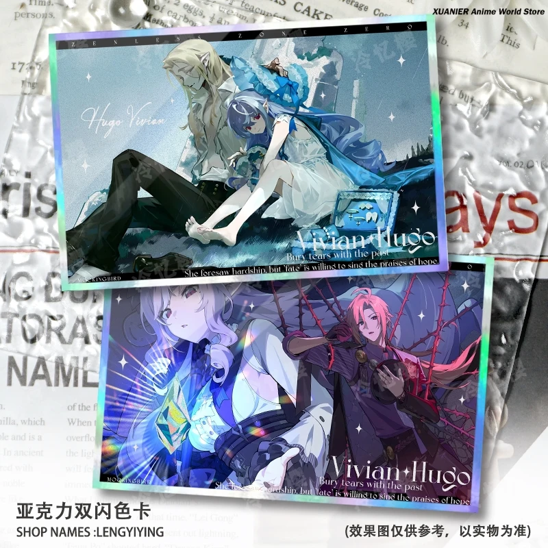 

Аниме Doujin Hugo Vivian Hugo Zenless Zone Zero акриловая двойная вспышка цветная бумага косплей игровая подпись карта декор для рабочего стола