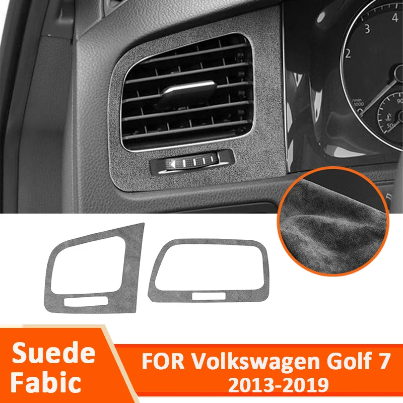 

Soft Suede Fabic Car Dashboard Left Right Air Outlet Vent Frame Decoration Sticker For Volkswagen Golf 7 Golf 7.5 2013-2019