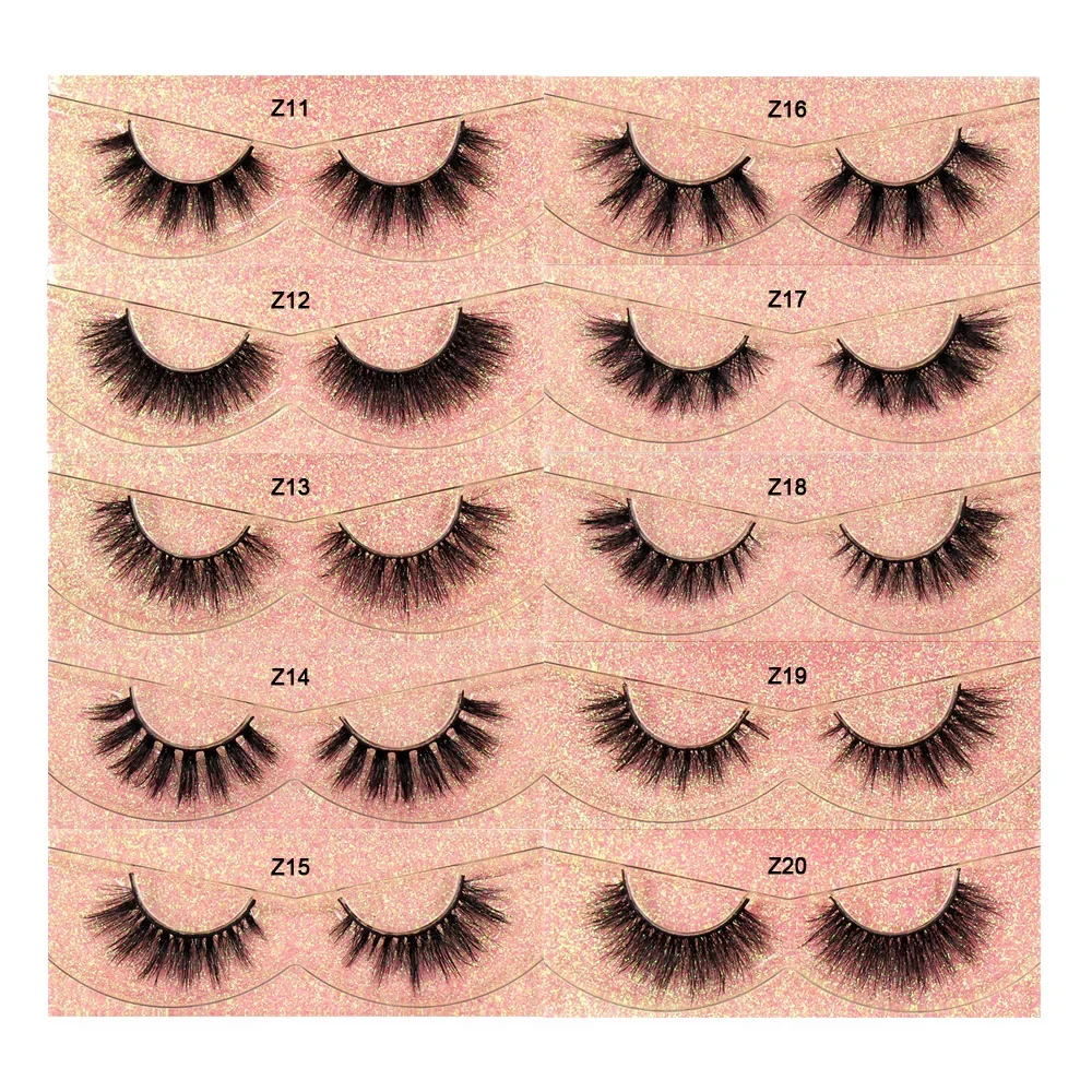 แต่งหน้าขนตา 3D Mink Lashes นุ่ม Wispy ปริมาณธรรมชาติยาวขนตาปลอม Eye Lashes ขนตาปลอมแต่งหน้า Z01