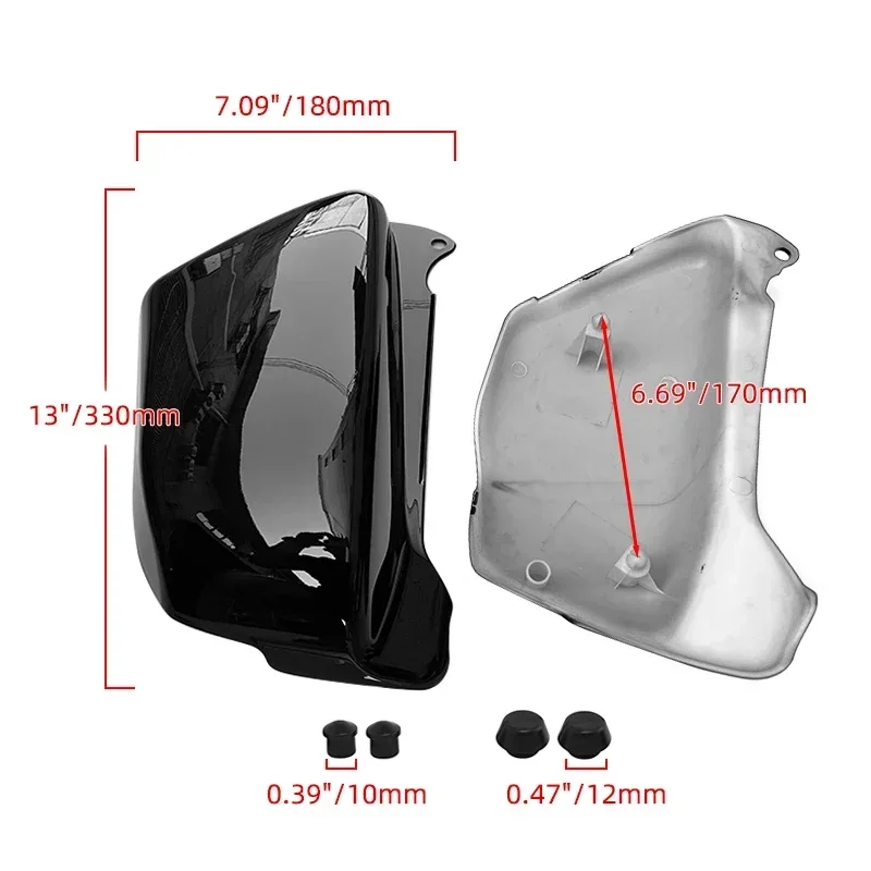 Motorcycle Battery Side Fairing Cover ABS Plastic For Honda Magna VF750 VF750C 1994-2004 Black Chrome Battery Guard Protector