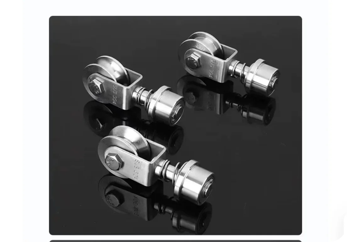 

304 SS 153mm height 68mm diameter Universal Pulley V U H-Groove Track 360 Rotating Wheel Folding Door Moving Wheel