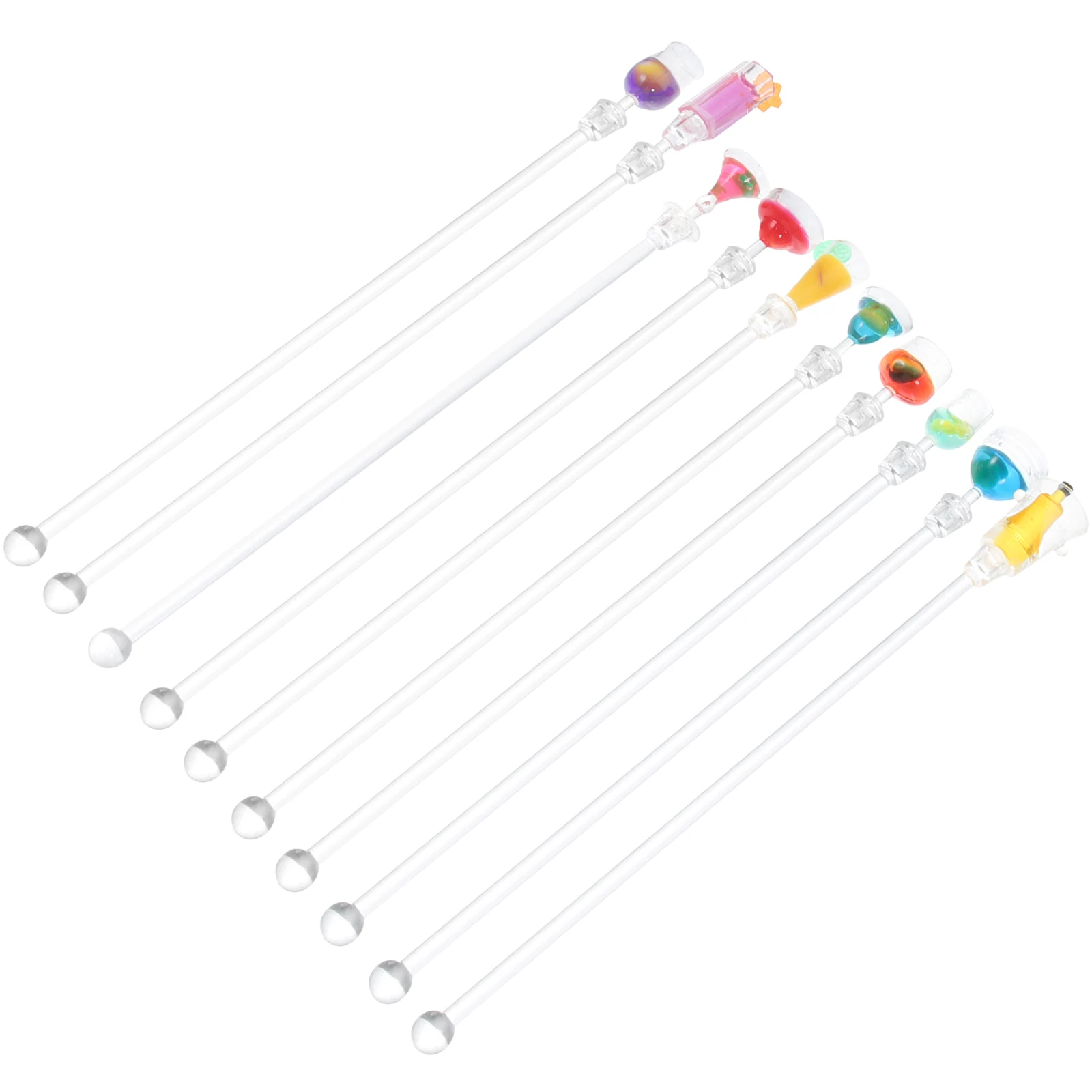 

10pcs Cocktail Stirring Rods Acrylic Drink Swizzle Sticks Bar Tools Mixing Stirrer for Juice Coffee