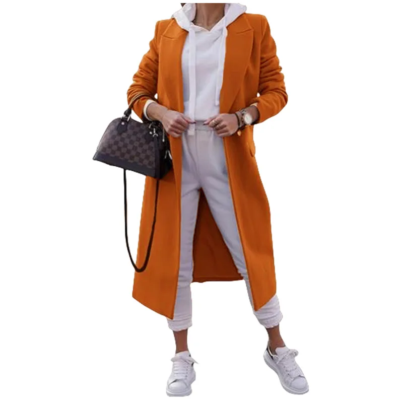 Autumn And Winter Woolen Women's Coat Long Cardigan Coat