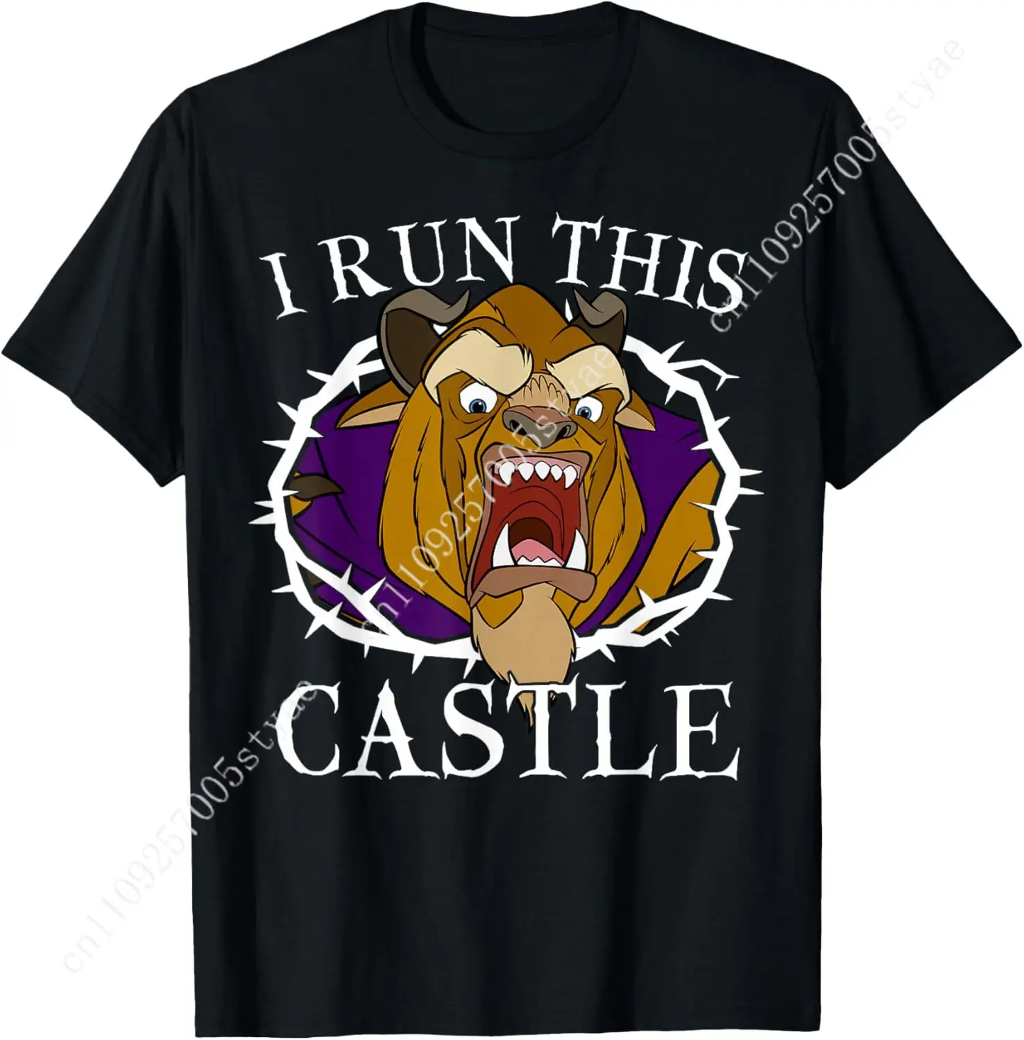 

Disney Beauty and The Beast I Run This Castle Thorn Portrait T-Shirt Small