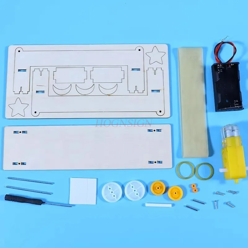 1 conjunto Correia transportadora elétrica, modelo transportador, auxiliares didáticos, tecnologia manual DIY, pacote pequeno de materiais de produção