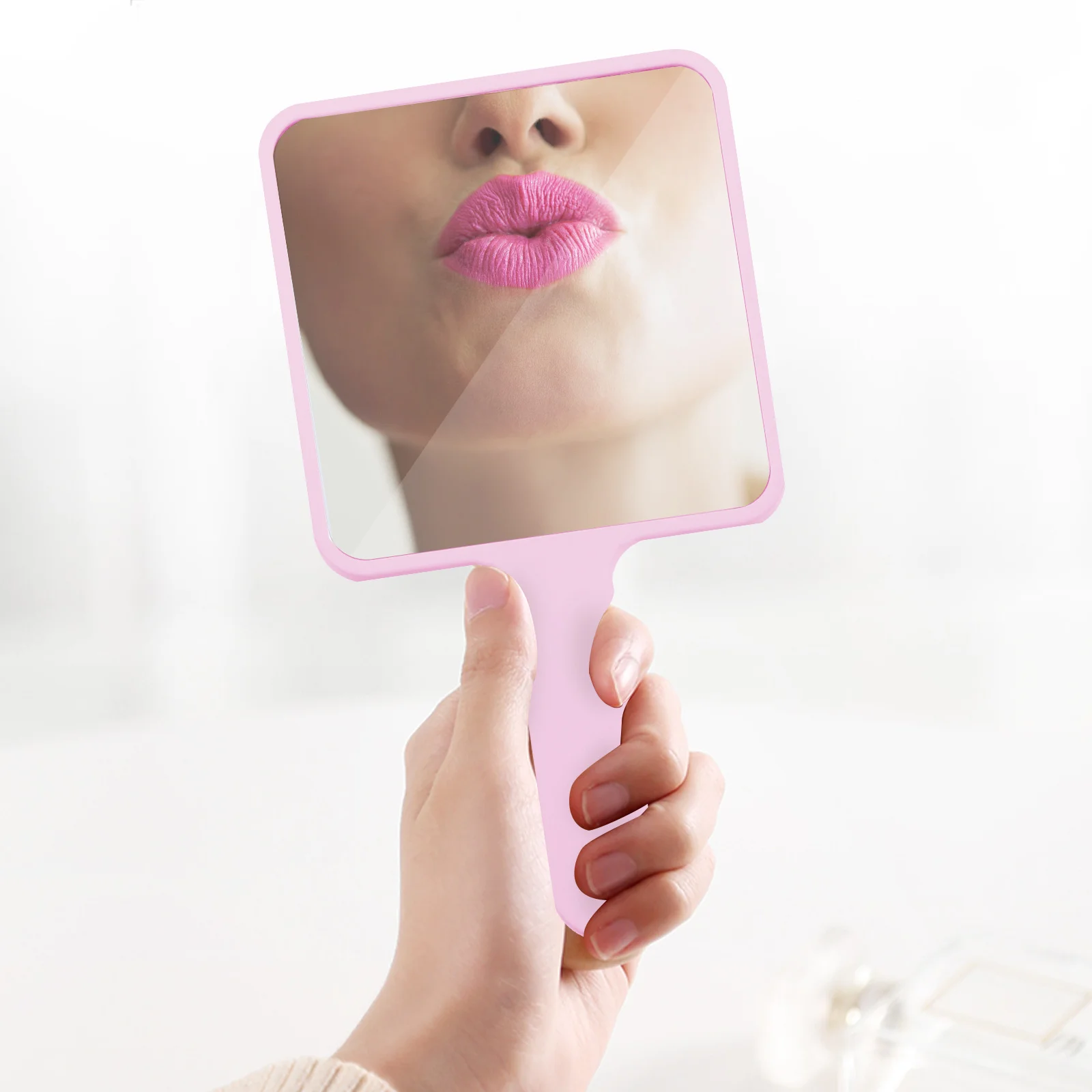 

Mirror Hand Handheld with Handle Vanity Mirrors Women Small ABS Travel Makeup