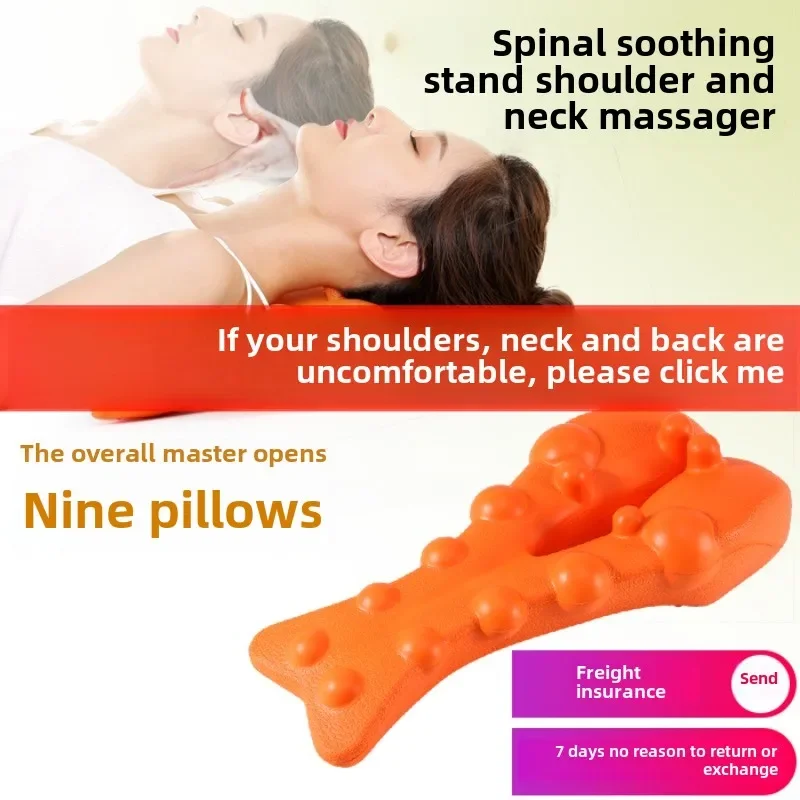 Spinal Acupressure Mat Massage Pillows, Cervical Spine Soothing Lumbar Corrector, Wealth Package Neck Traction Massage Cushions