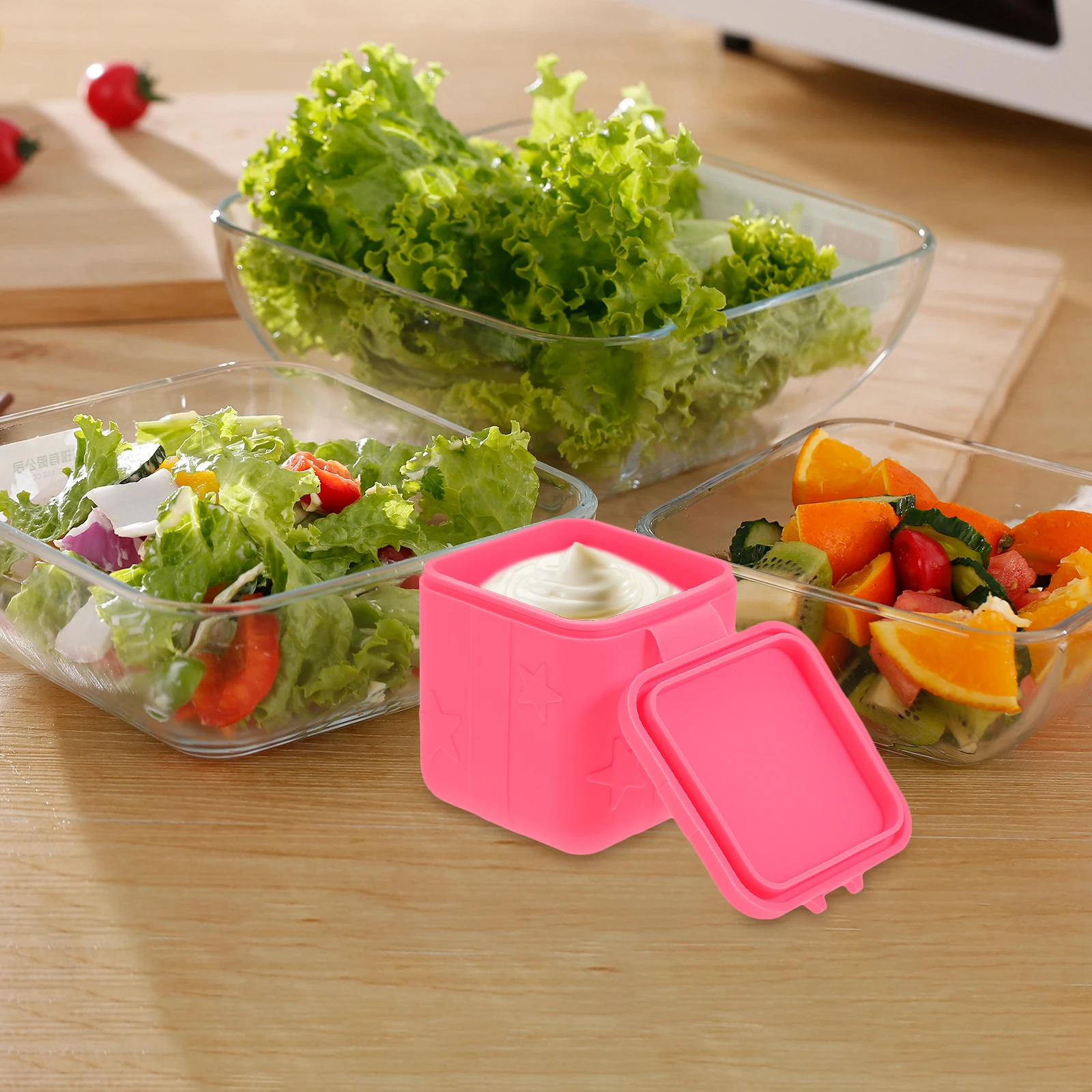 

Silicone Sauce Pot Small Condiment Container Sauce Dipping Cups for Lunch Bento Box Leakproof Snack Box