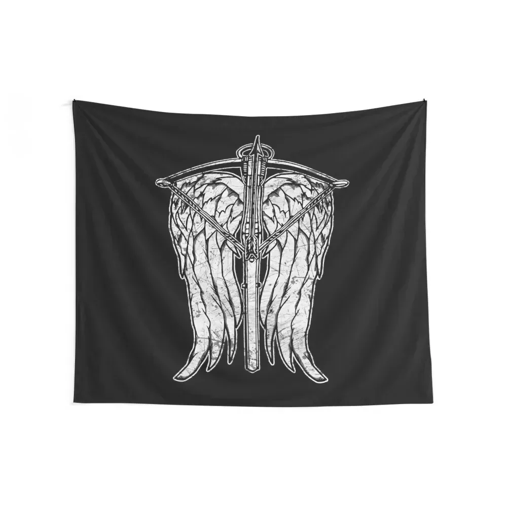 Angel Wings and Crossbow (Dirty) Tapestry Aesthetics For Room Decoration Pictures Room Wall Wall Decor Hanging Tapestry