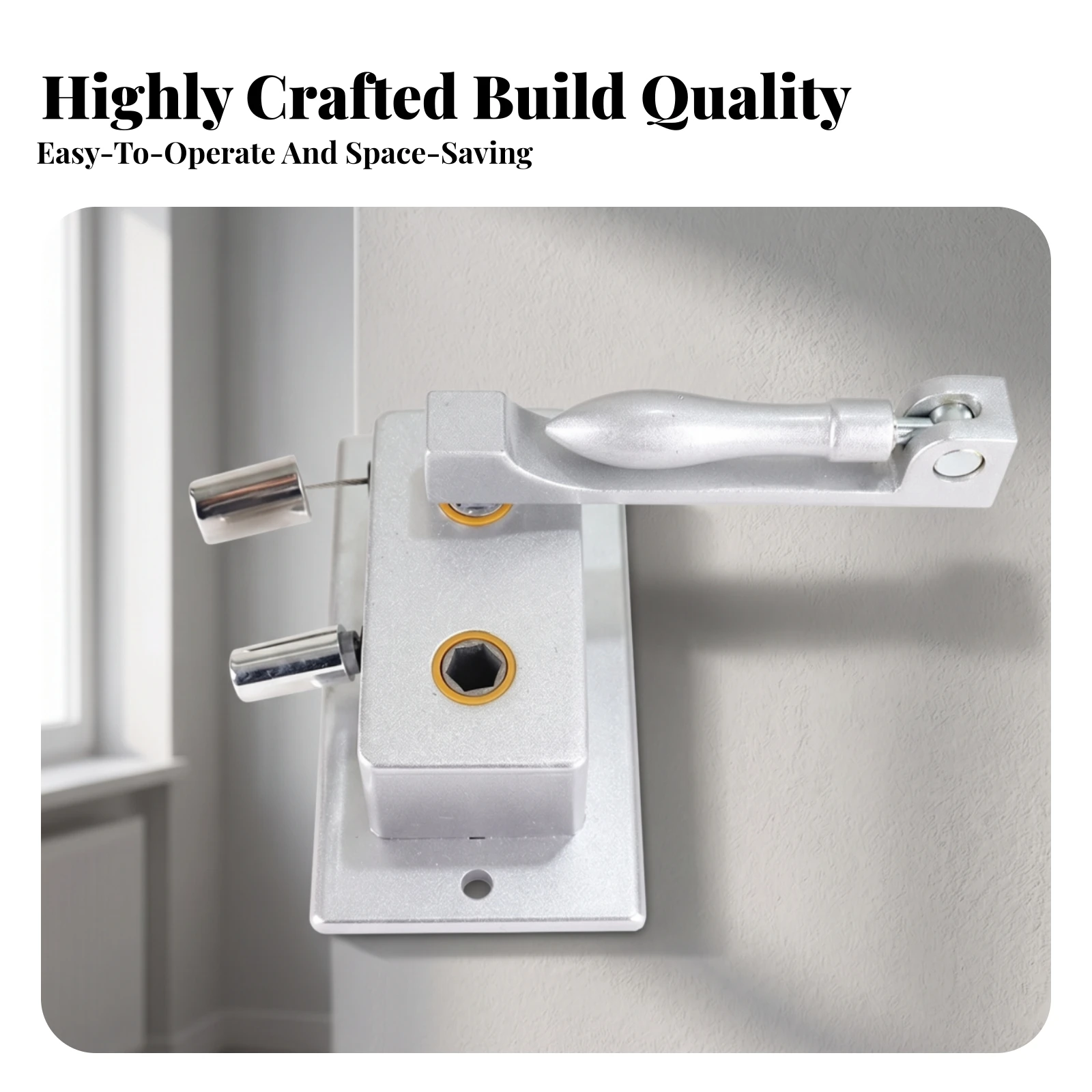 Drying Rack Handle Smooth Drying Rack Crank with Handle Manual Lift Crank Assembly Metal for Homeowners, Laundry Room, Balcony
