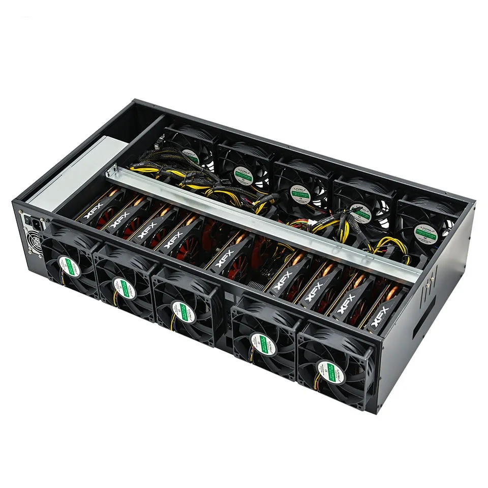 B75 B85 X79 Motherboard Chassis 8 Gpu 65mm Spacing Motherboard Sever case with Power Supply 8gpu 55mm 65mm 70mm