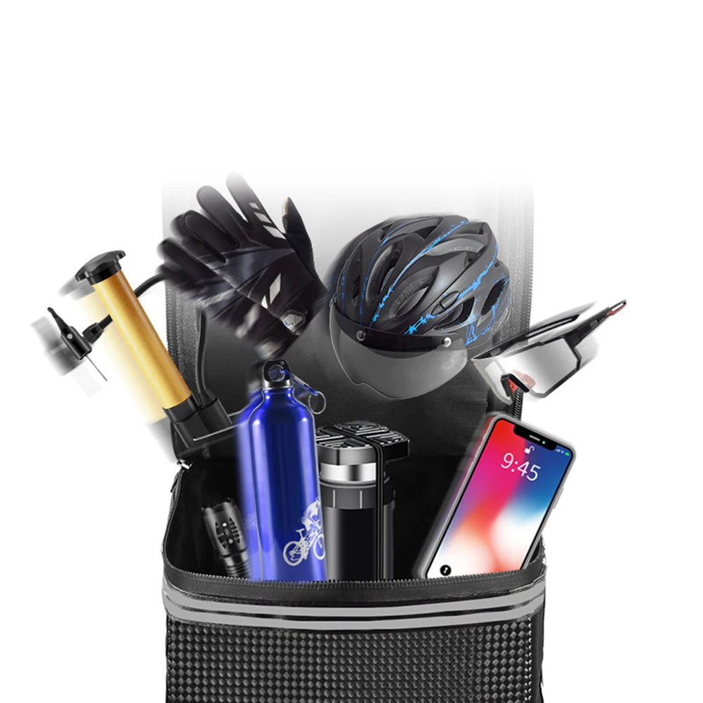 15L 自転車リアラック収納荷物防水自転車トランクバッグ反射ストライプ&ジッパー付きPUマルチポケット弾性ストラップ