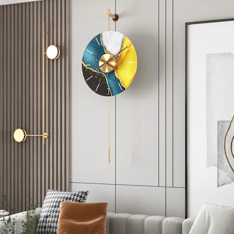 Wall Arts Clock Pendulum Large  Automatic Movement Elegant Living Room Luminous  Decoration  Silent Design Uhr Wand Beautiful