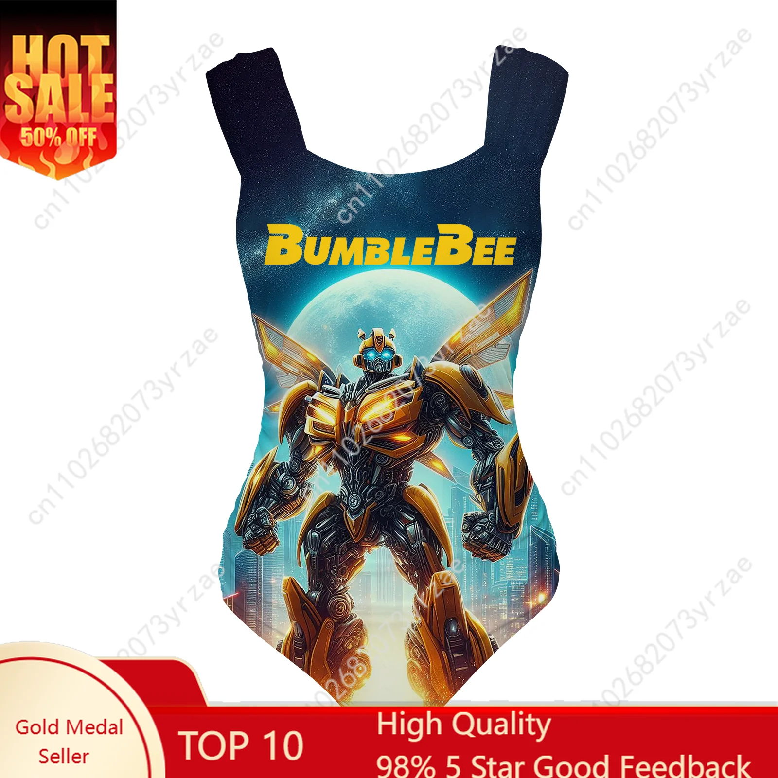 

Bumblebee One Piece Swimsuit Wide Strap Womens Bathing Suits Personalized Swimwear Pool Party Sexy Bikini Custom Suits