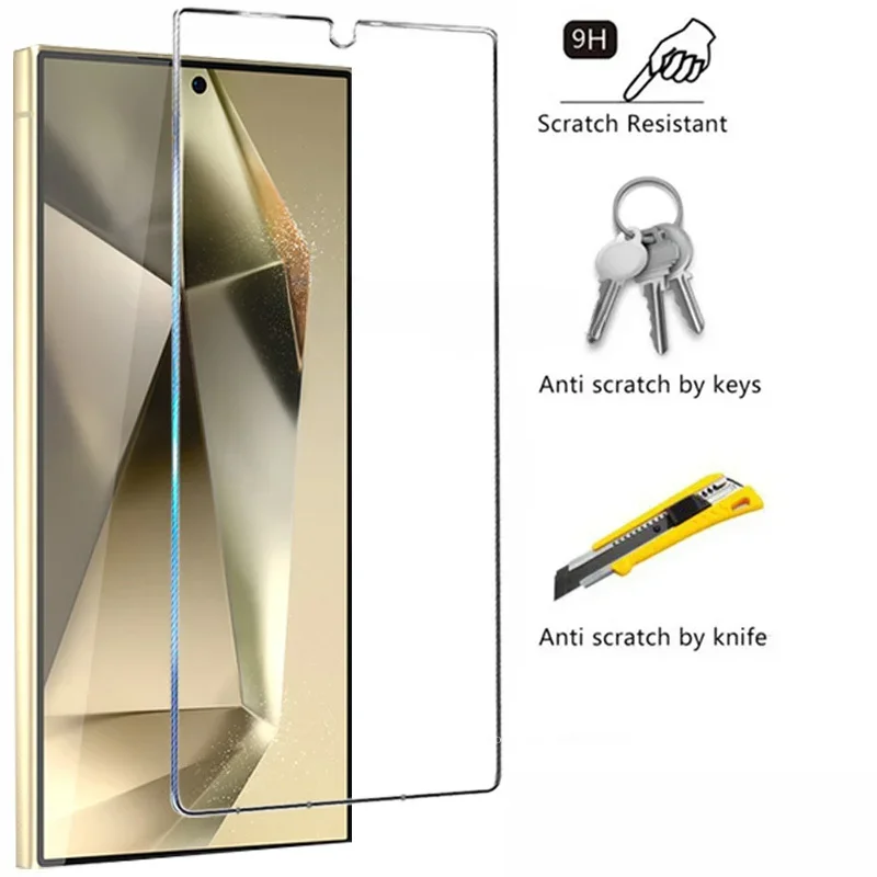 6in1 Full Cover Screen Protector for Samsung Galaxy S24 S23 S22 S21 Ultra Plus S20 FE 9H Tempered Glass Fingerprint Unlock Glass