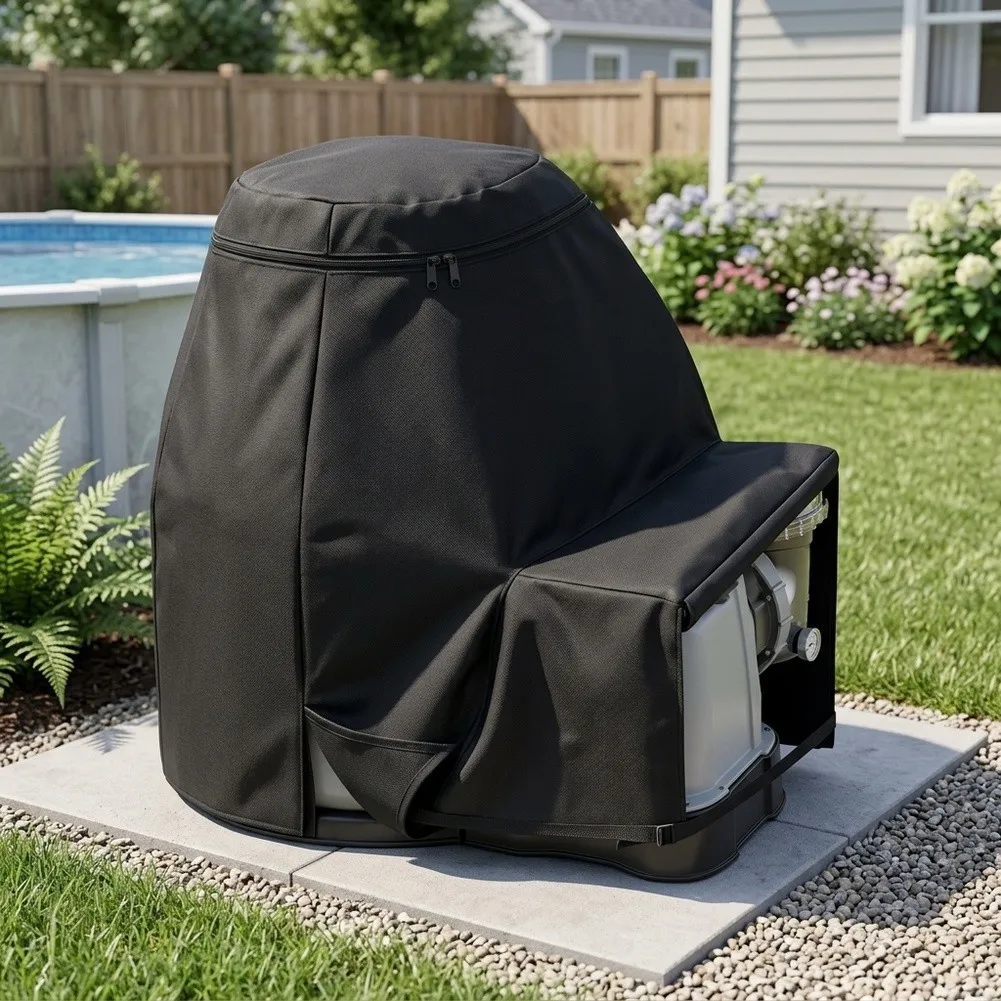 Oxford Cloth Sand Filter Pump Cover Black for 12 inch 13 inch for 14 inch 15 inch 16 inch Above Ground Pool Filters