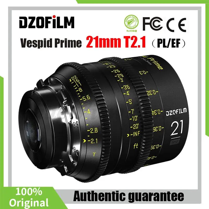 DZOFilm VESPID PRIME 21mm T2.1 Full frame Cine Lens FOR PL or EF Mount for Photographer Cinema Camera Lens for Film Shooting