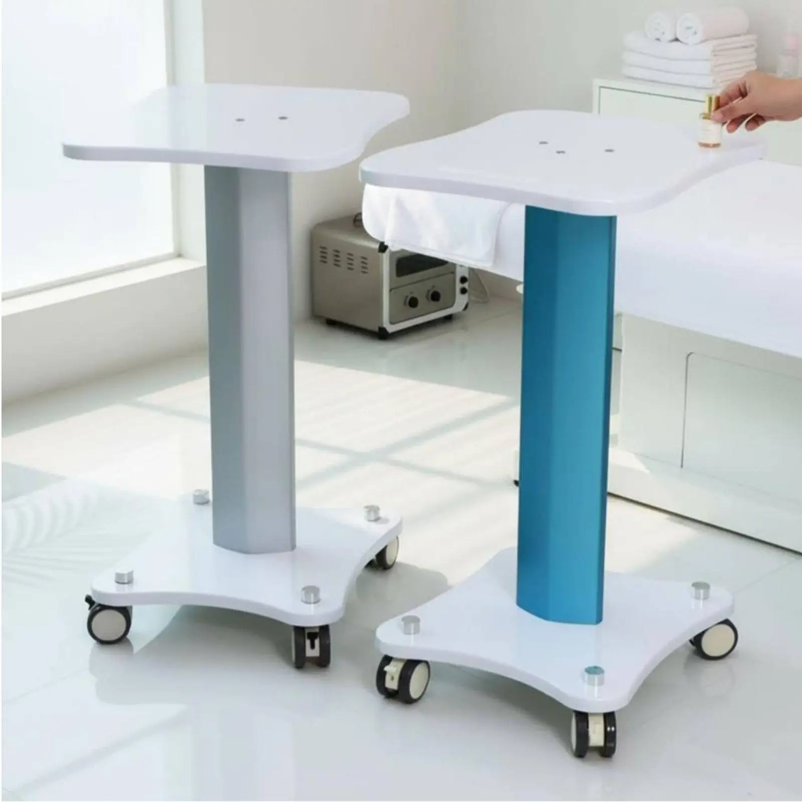 Rolling Beauty Cart Stand for Salon Spa Organizer Trolley with 360 Degree Wheels Stainless Steel