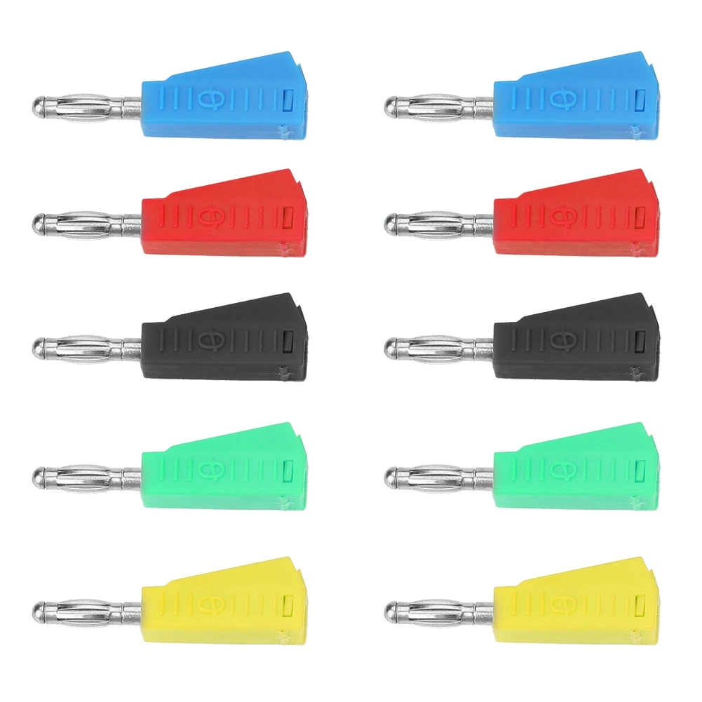 10pcs P3002 4mm Nickel Plated Speaker Banana Plug Connector Test Probe Binding Post