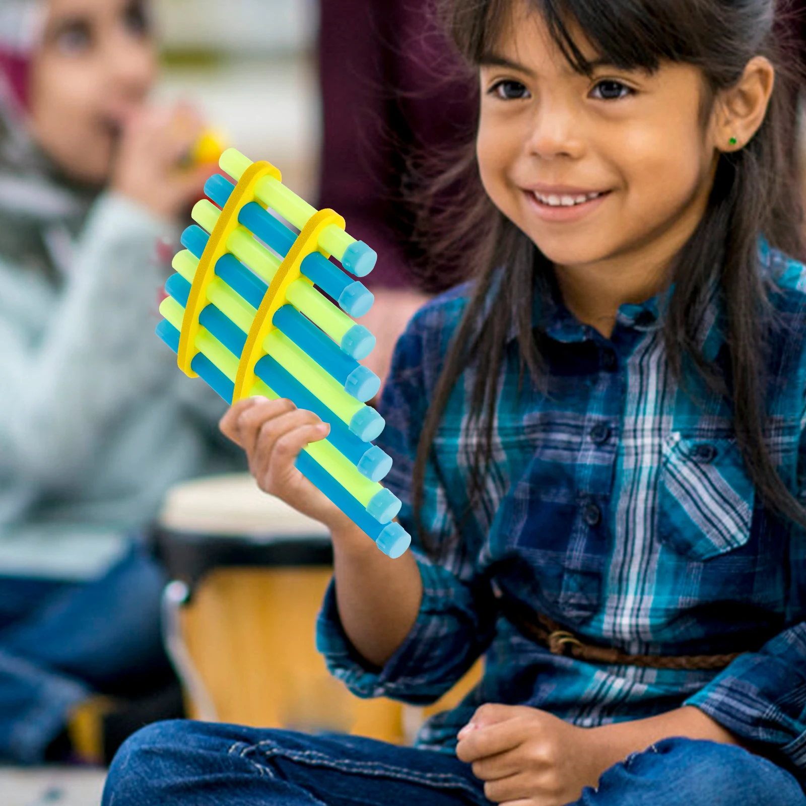 

DIY Tubes Kids Musical Homemade Pan Plastic Mini Pan Flute Toy Homemade Educational Plastic Mini Flute Student Project