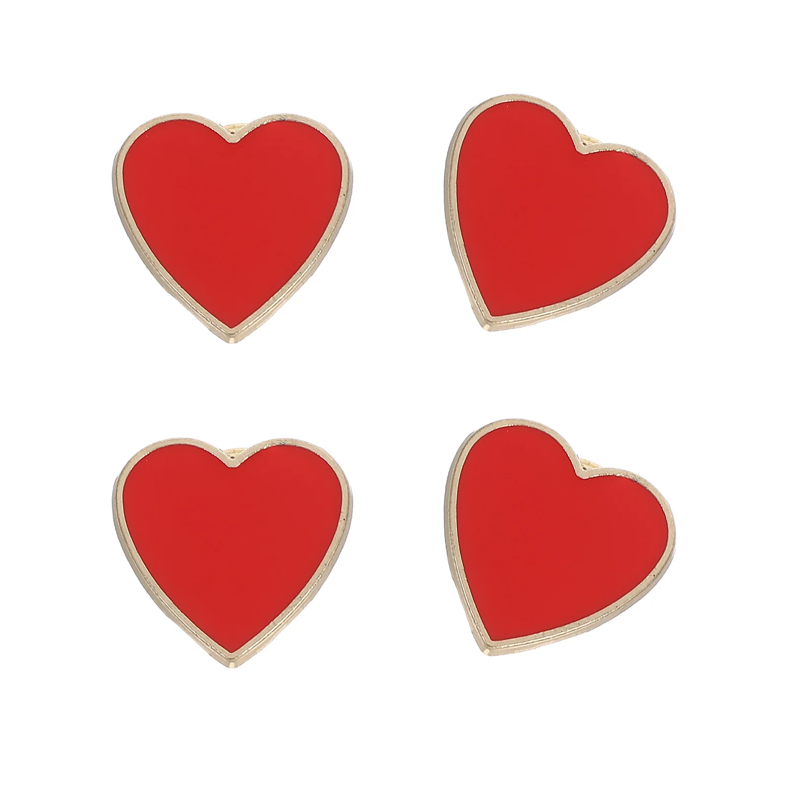 

4Pcs Love Heart Alloy Brooch Red Fashion Collar Pin Valentine's Day Shirt Brooch Party Dressing Accessories Collar Clip