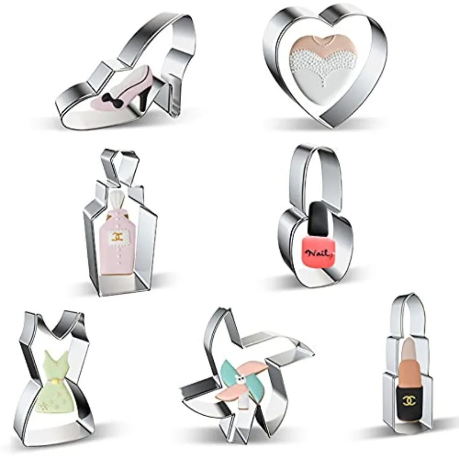 

Makeup Dress Up Ce Cutters Shapes Set of 7-высокий каблук Heart Perfume il Polish Dresses Windmill Lipstick Shaped Women Girl Ladi