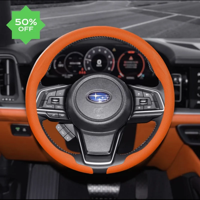 

No Smell Thin For Subaru LEVORG Steering Wheel Cover Genuine Leather Carbon Fiber 1.8T STI Sport S 2020 2014 2015 2016-2025