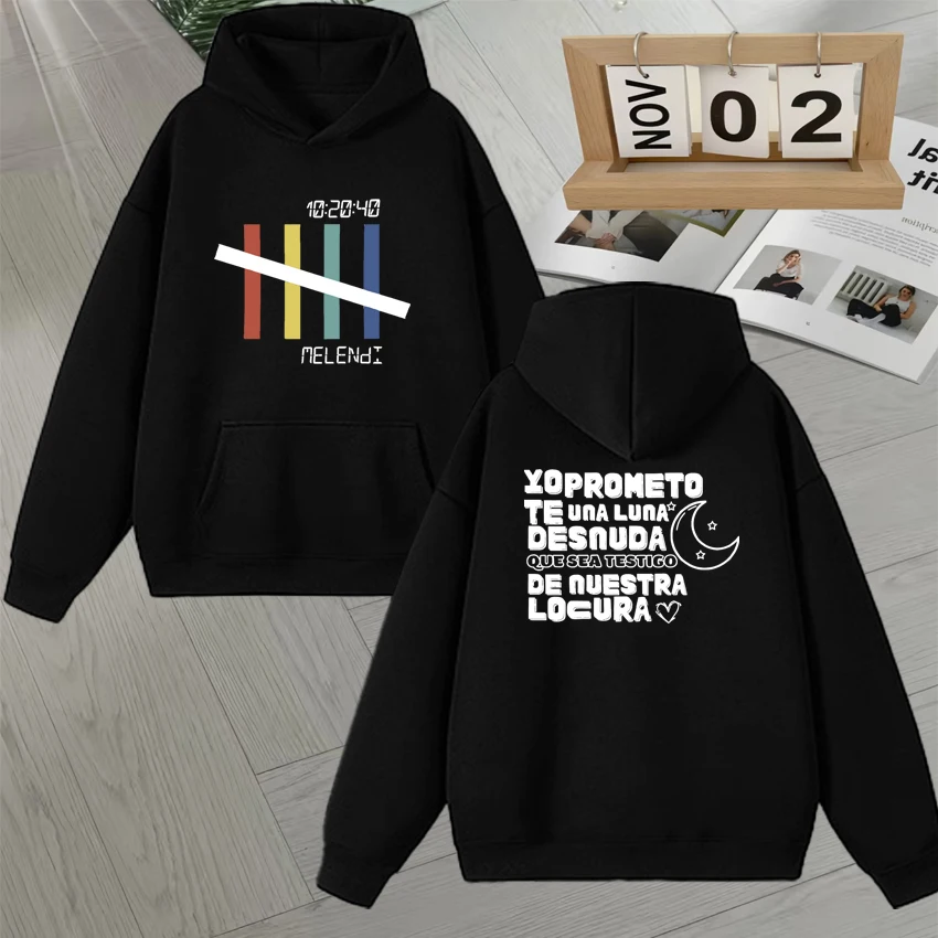 Hot Rapper Melendi Hoodie 2025 Album Tour Harajuku Sweatshirt Fleece Men Women Casual Loose Unisex Hoodie  Long sleeve Pullover