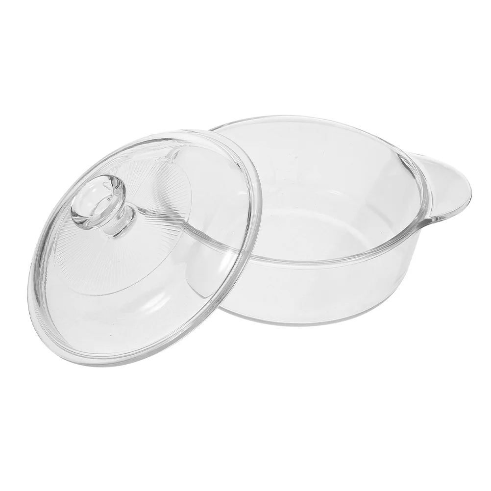 

Glass Salad Bowl Clear Food Serving Bowl With Lid Kitchen Snack Storage Bowl for Home Kitchen Office