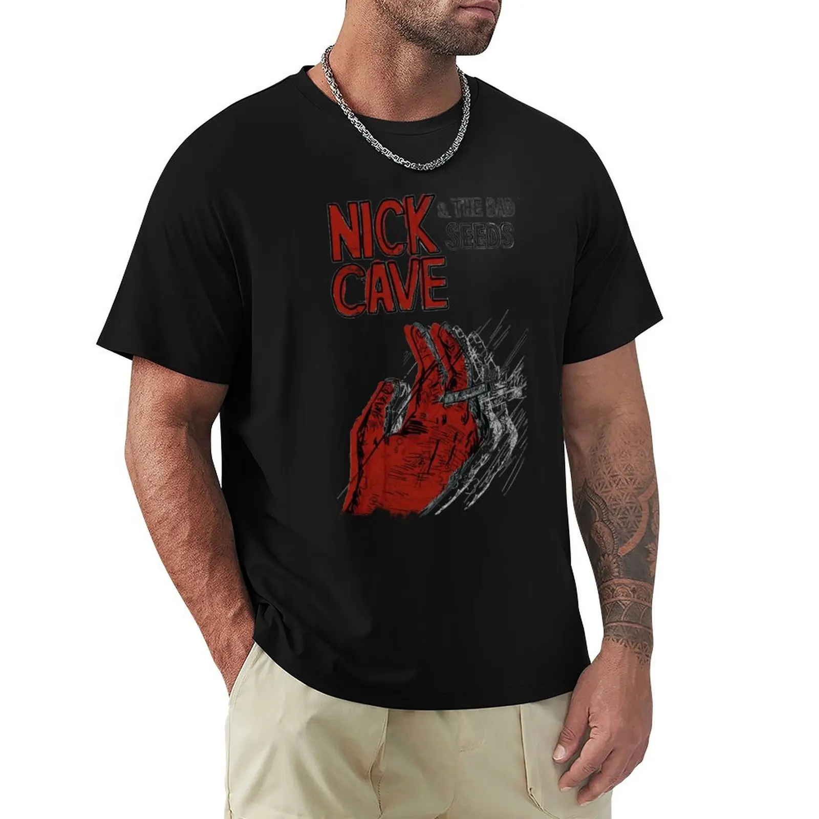 

Cave of Nick with bad seeds T-Shirt Regular Fit Plain Tee Shirt