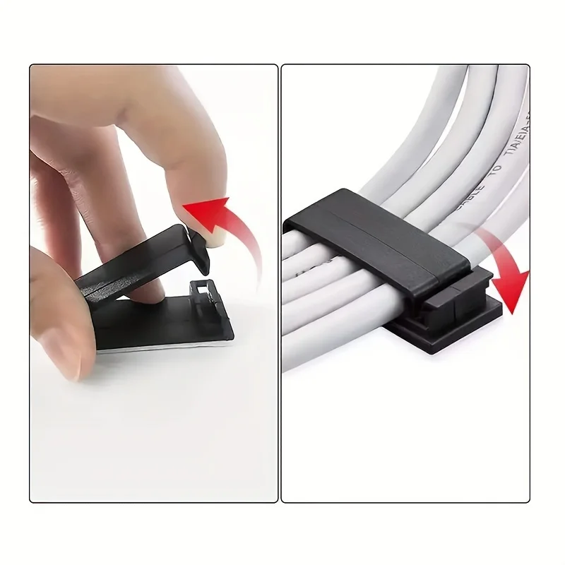 4 R-shaped wiring buckles, self-adhesive cable fixing seat, wire and cable sorting and storage fixing device