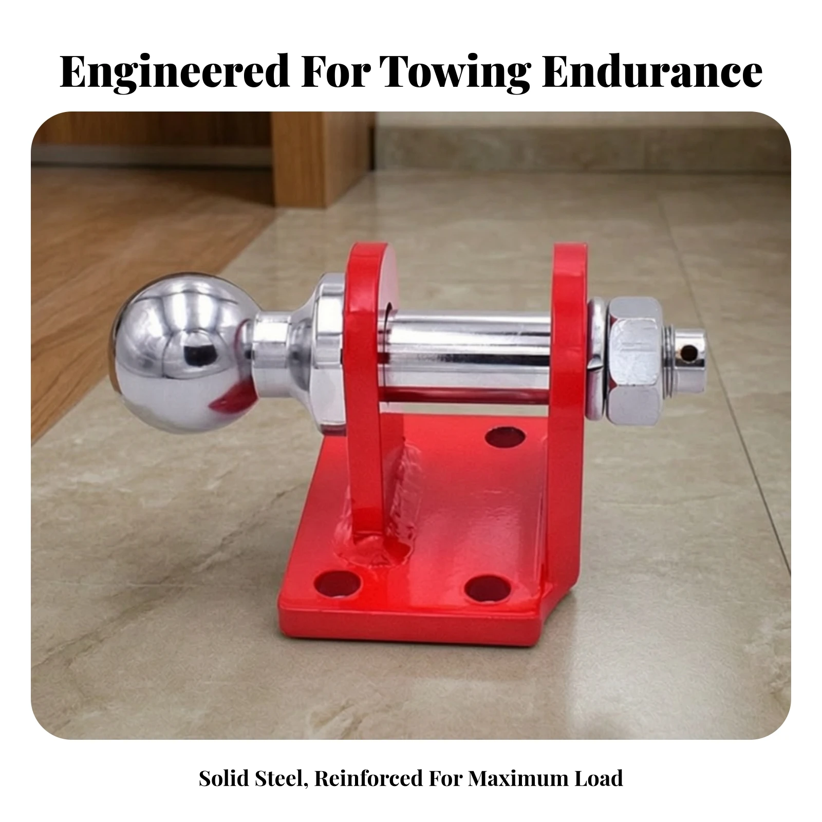 Hitch Adapter with Tow Ball Easy to Install Tow Ball Adapter with Bracket Hardware Heavy-Duty High Strength for Utility Trailers