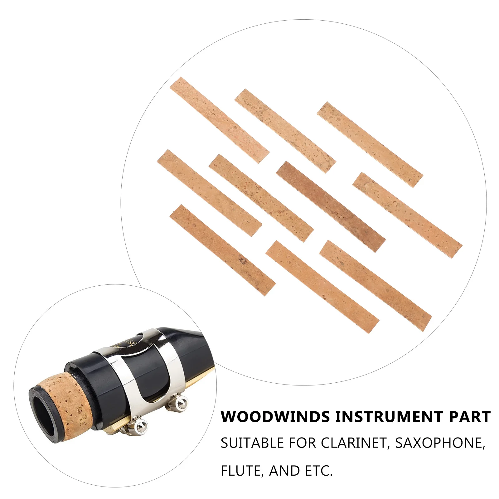10 Pieces Soft Cork Sheet Replacement for Clarinet Saxophone Flute Woodwind Instrument Repair Accessories Cork Sheet