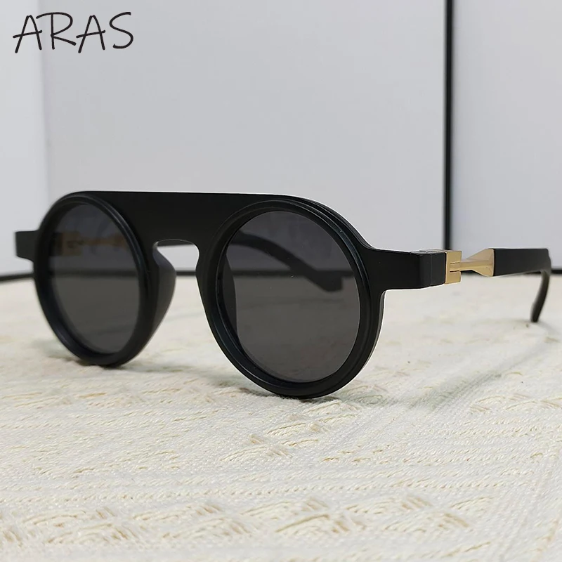 Small Frame Round Sunglasses Women Men 2024 Luxury Brand Vintage Metal Shades Black Shield Eyewear For Male Fashion Sun Glasses