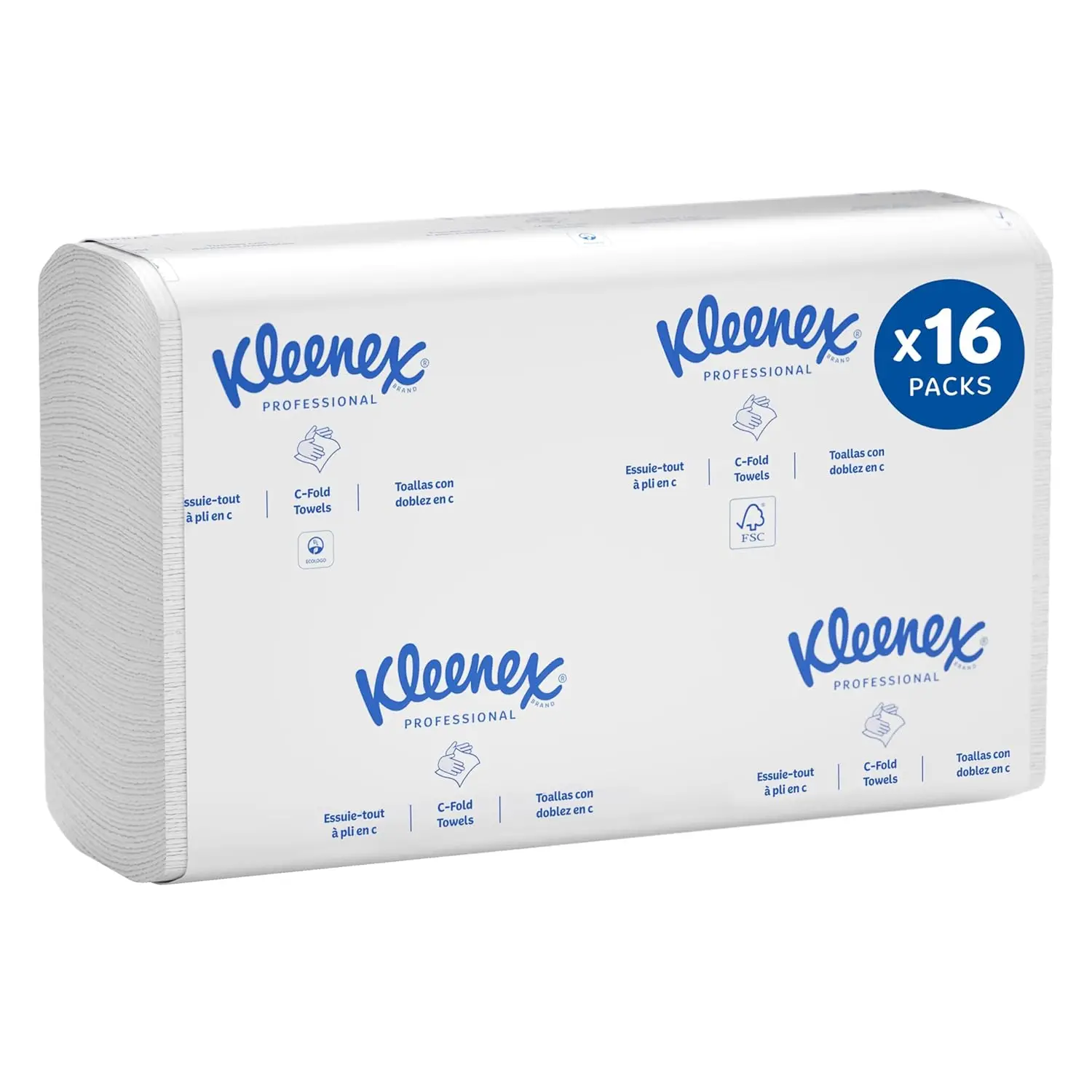 

Universal C-Fold Paper Towels, Bulk 2400 Sheets, Highly Absorbent, White (150 Sheets/Pack, 16 Packs/Case)