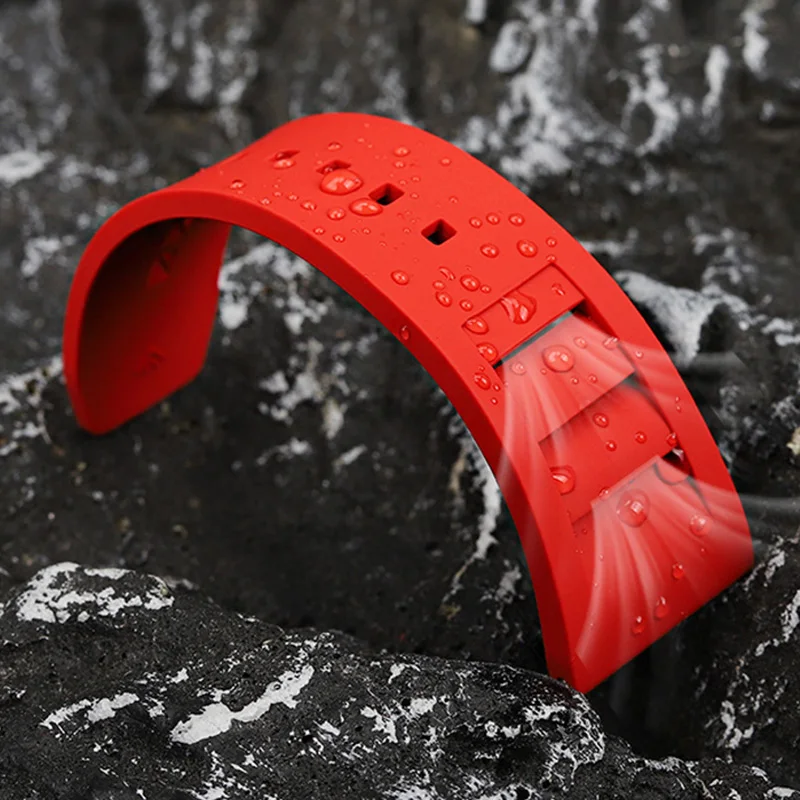 Rubber wristband for GeYa Great Wall wine barrel type aerospace joint G08253 G78135G quick release rubber watch strap 26mm image 6
