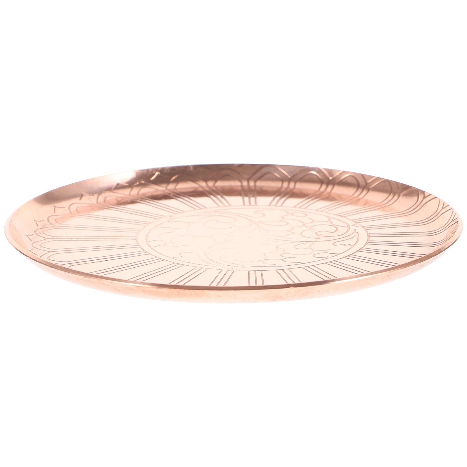 

1pcs Copper Water Plate Fruit Decorative Dishes Tibetan Bowl Supply Buddha Tray Serving Tibetan Bowl Kitchen