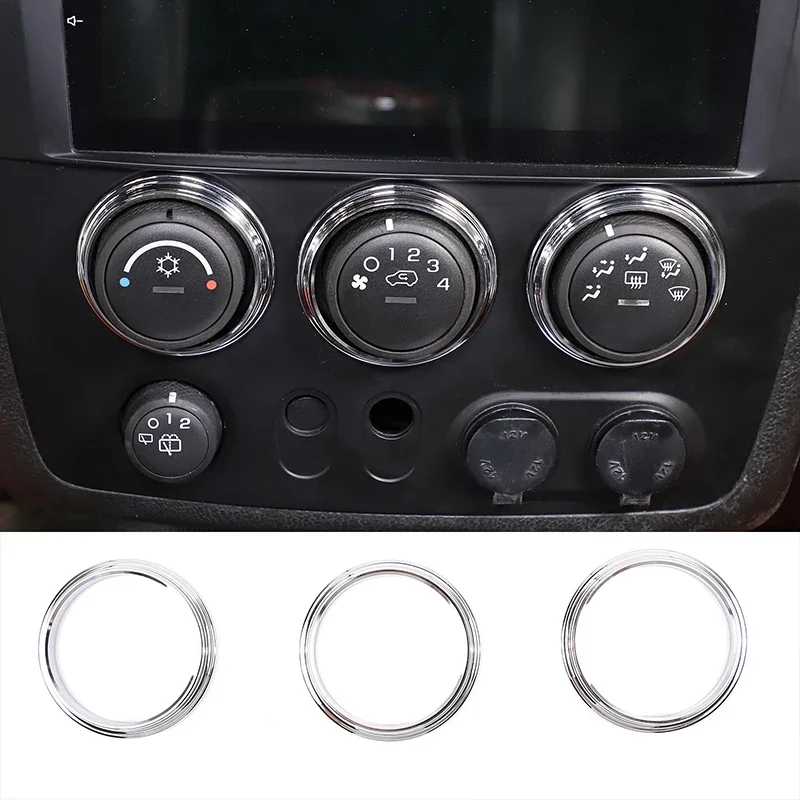 

For Hummer H3 2005-2009 Aluminum Alloy Silver Car Air Conditioning Adjustment Knob Ring Cover Trim Stickers Car Accessories