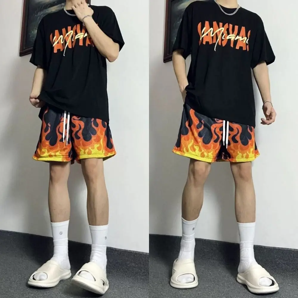 Unisex Basketball Shorts Fashion Polyester Fiber Loose Print Surf Shorts Beach Shorts Summer