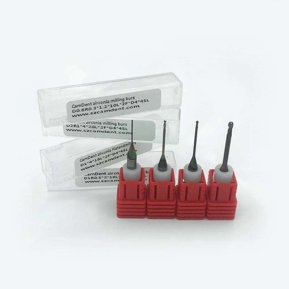 Dental CAD CAM Milling Burs For Zirconia PMMA PEEK DC，Dental Lab Milling Cutter Tools