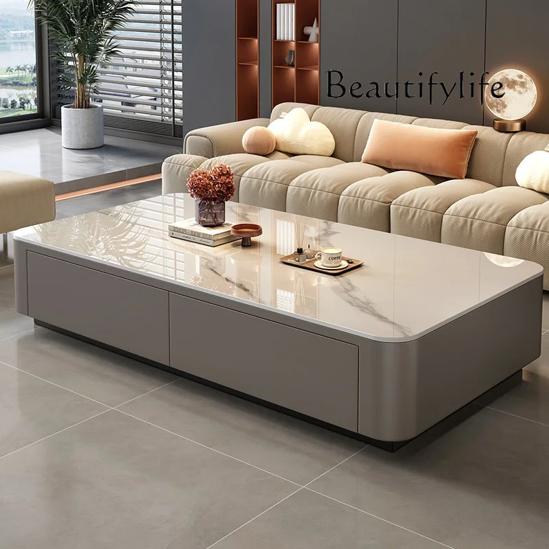 Rock slab coffee table living room home new light luxury modern simple small apartment floor designer