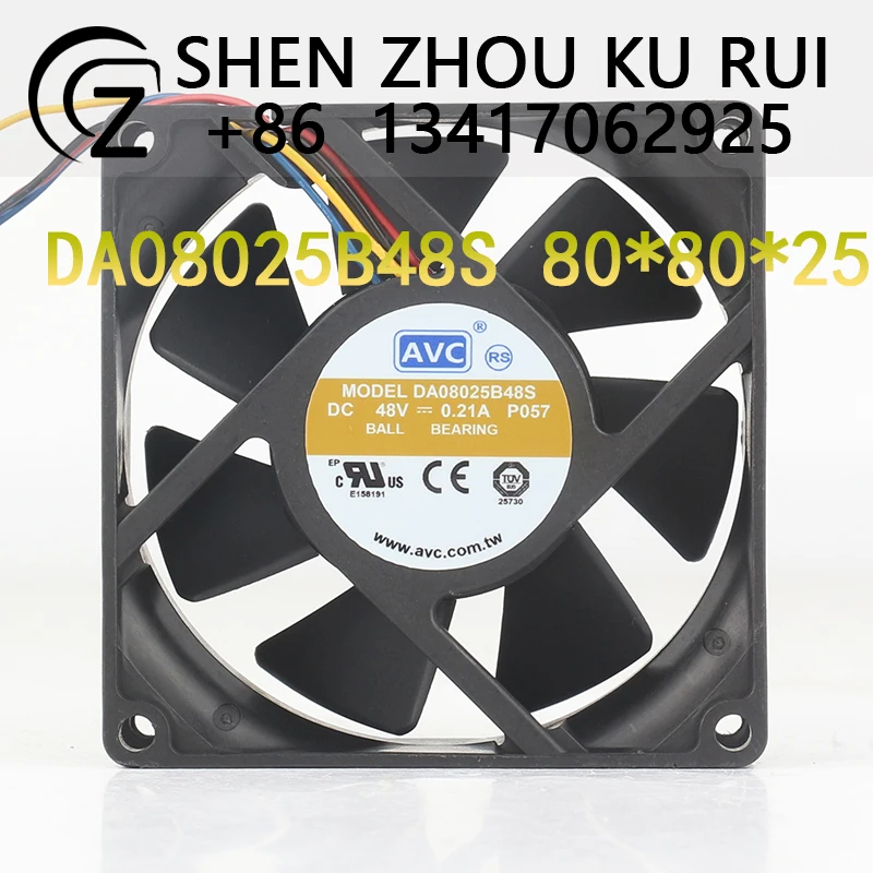 AVC 48V 0.21A 8025 Four-wire PWM Intelligent temperature speed control DA08025B48S cooling fan