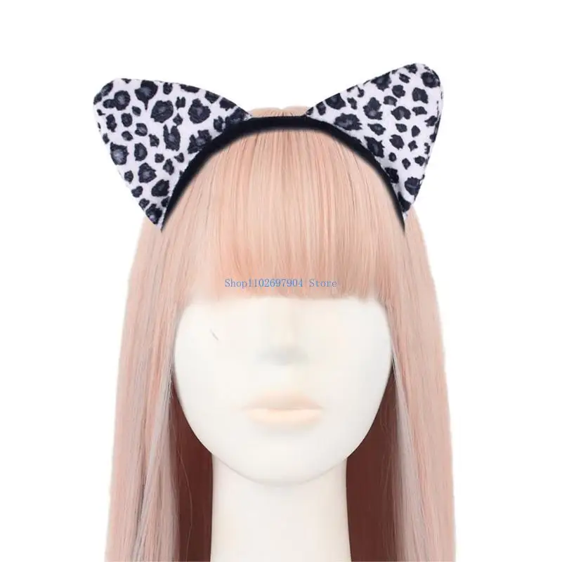

N7YF Zebras/Giraffe/Leopard/Cow Costumes Set Ears Headband with Tail Kid Adult Halloween Christmas Animal Cosplay Props
