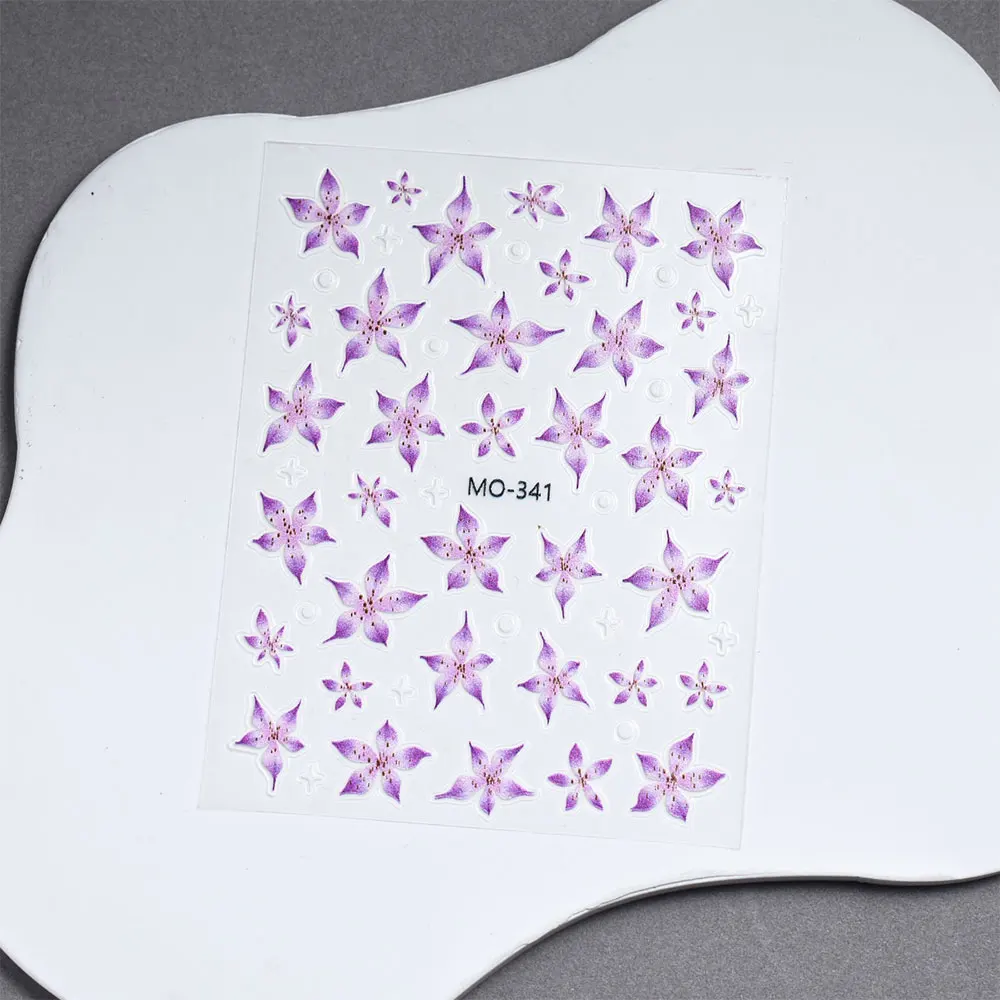 1 قطعة 5D تنقش زنبق مسمار ملصقات ذاتية اللصق هلام الشارات نقع قبالة مسمار الفن زينة القط العين البولندية صالون مانيكير تصاميم #3