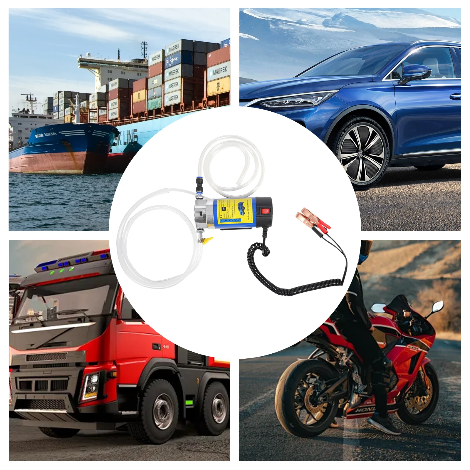 12V DC Motoröl-Transferpumpe, 100W Ölabsaugpumpe, Gusseisen-Ölwechselpumpe Motorradwerkzeug, 1-4 L/0,22-0,88 Gal/min – Detail 7