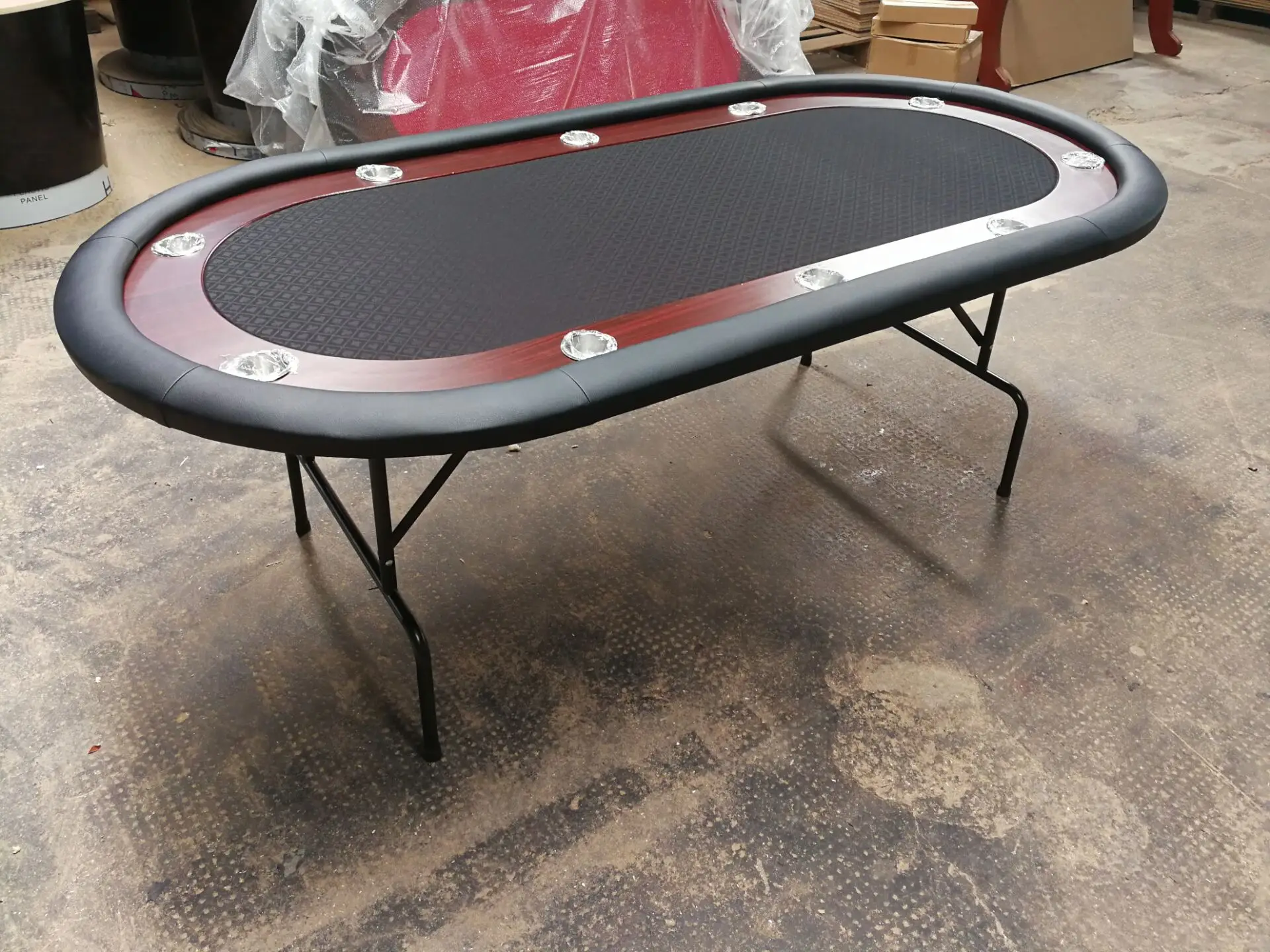 84-Inch Deluxe Folding Poker Table with Folding Steel Legs