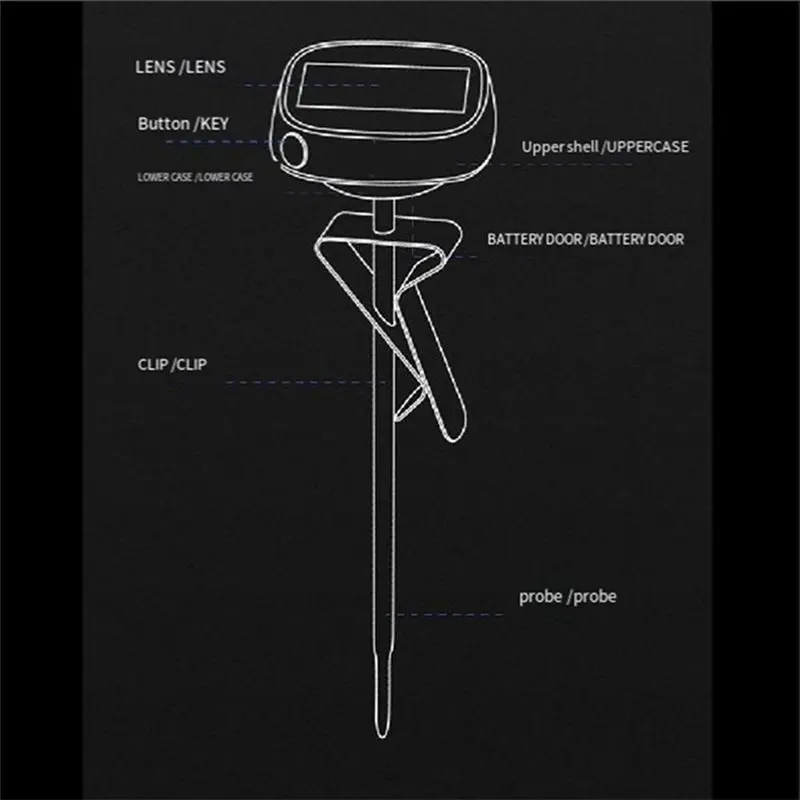 AA10RR Coffee Thermometer Electronic Digital Display Thermometer Hand-Brewed Coffee Milk Lahua Milk Froth Temperature Needle